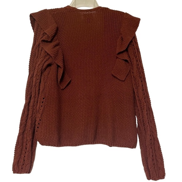 NWT Universal Thread Open Front Chunky
Knit Ruffle Cardigan Sweater Rust Size XS - Picture 5 of 10